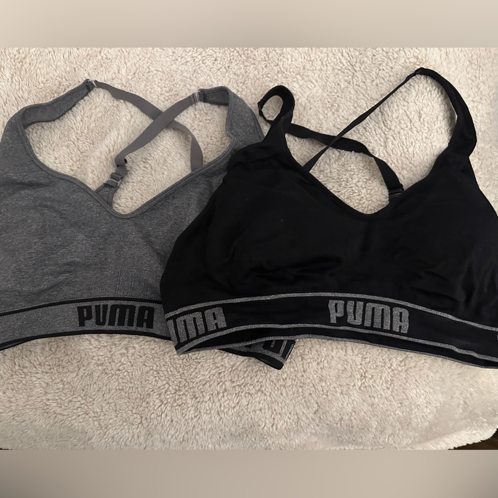 Two pack Puma sports bras racer back.